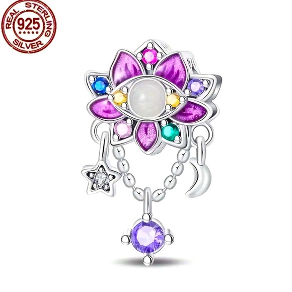 925 Sterling Silver Multicolor Dreamcatcher Charm/Pendant - NWT - Picture 1 of 5
